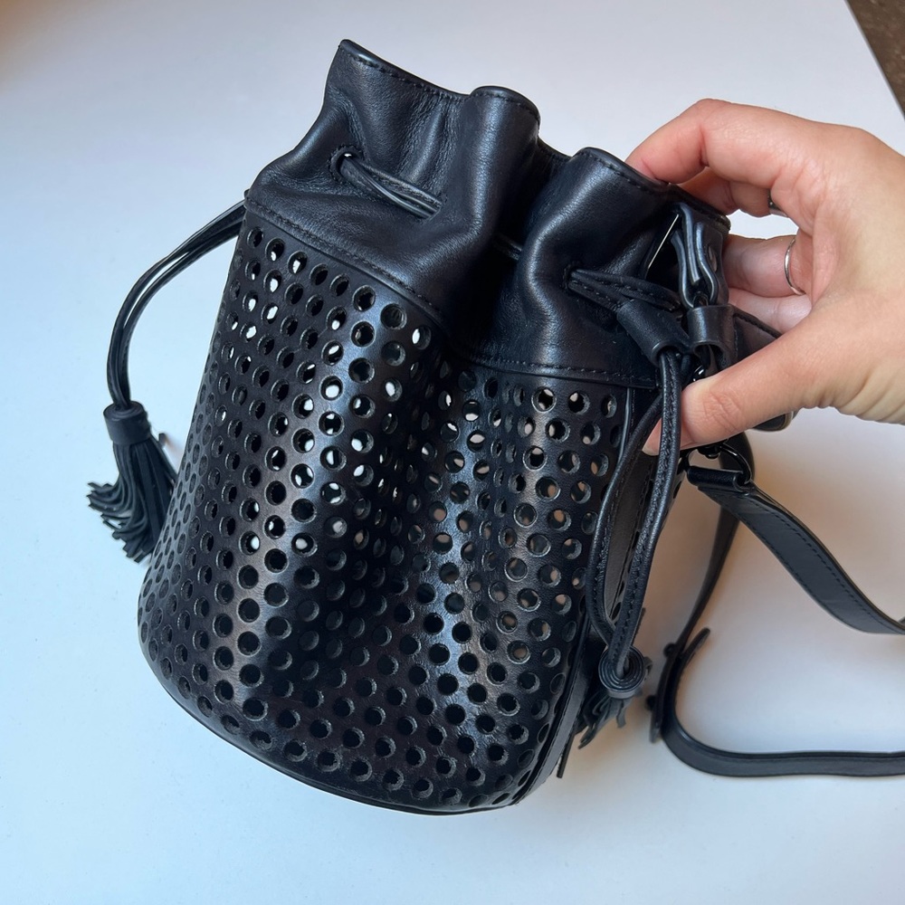 Loeffler Randall Women's Industry Perforated Bucket Bag - Black